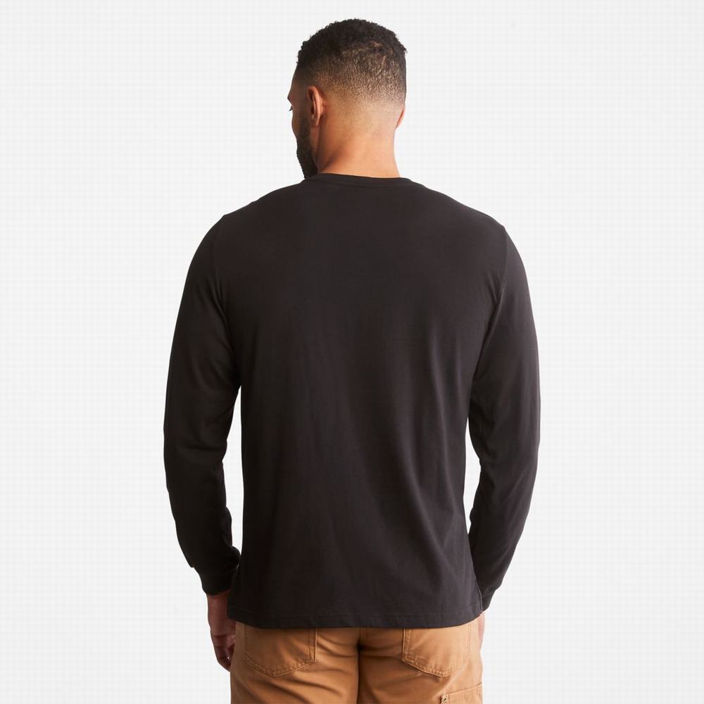 Pánské Tričko Timberland PRO® Base Plate Long-Sleeve Wicking T-Shirt Černé | TI79081-765