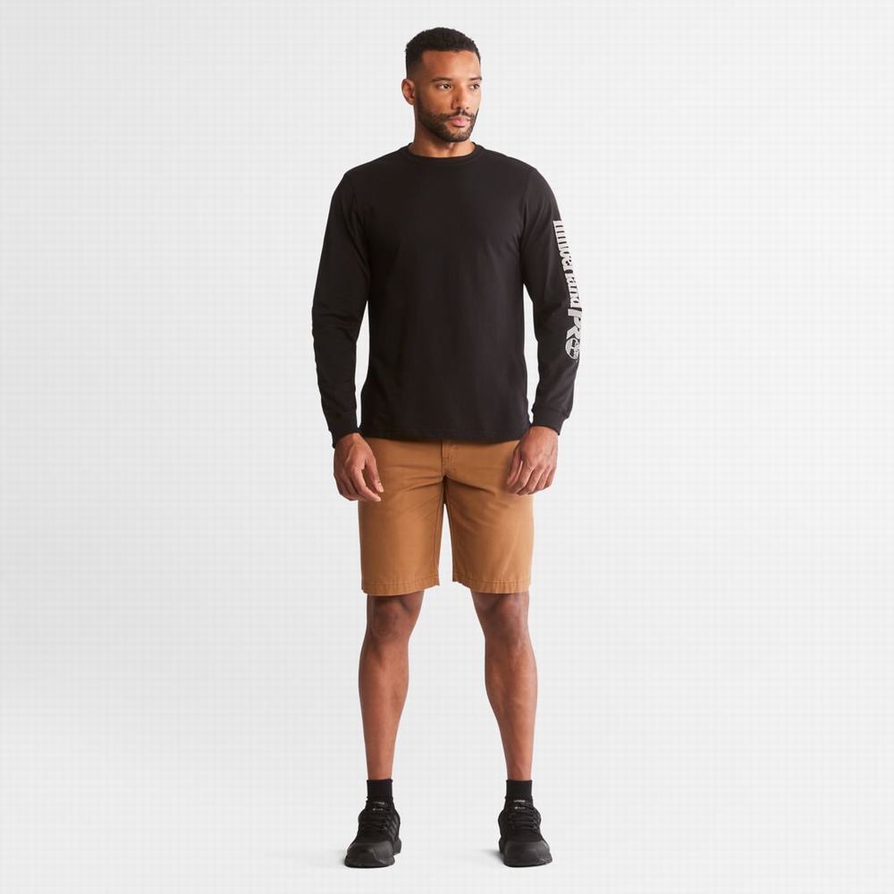 Pánské Tričko Timberland PRO® Base Plate Long-Sleeve Wicking T-Shirt Černé | TI79081-765