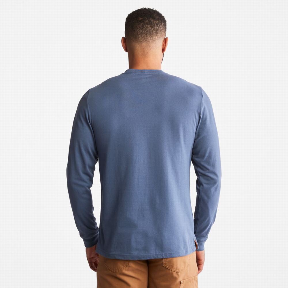 Pánské Tričko Timberland PRO® Base Plate Long-Sleeve T-Shirt Indigo | TI79548-508