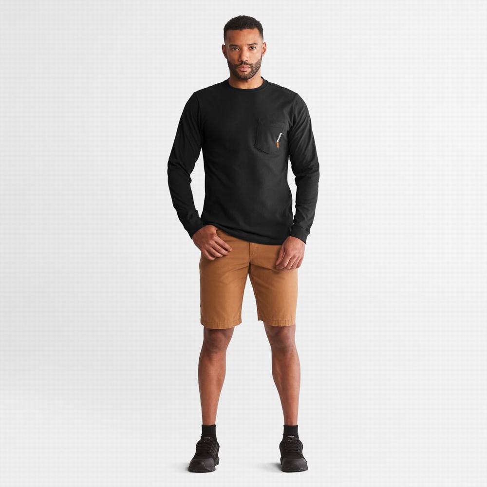 Pánské Tričko Timberland PRO® Base Plate Long-Sleeve T-Shirt Černé | TI89023-832