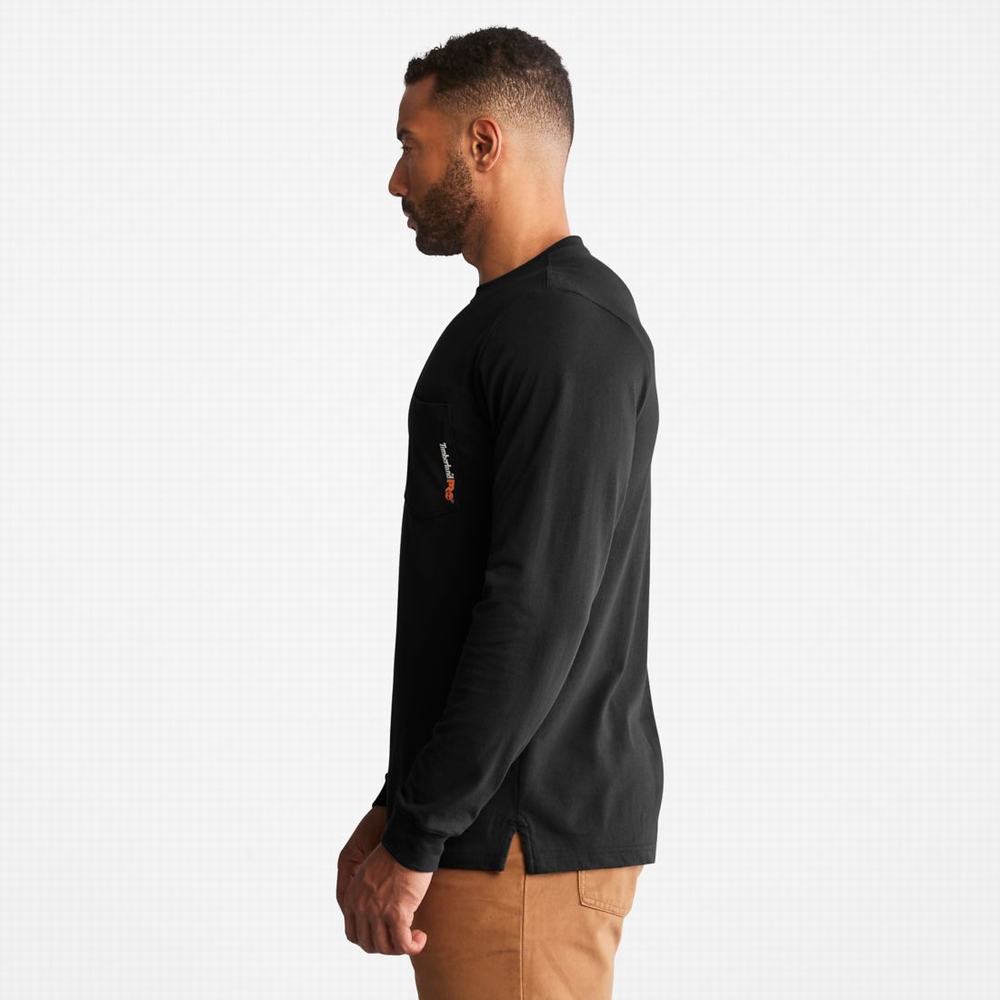 Pánské Tričko Timberland PRO® Base Plate Long-Sleeve T-Shirt Černé | TI89023-832