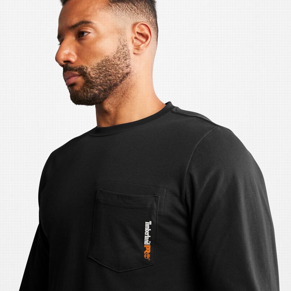 Pánské Tričko Timberland PRO® Base Plate Long-Sleeve T-Shirt Černé | TI89023-832
