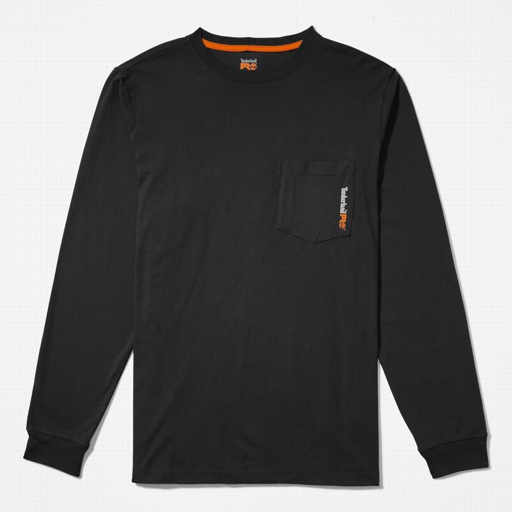 Pánské Tričko Timberland PRO® Base Plate Long-Sleeve T-Shirt Černé | TI89023-832