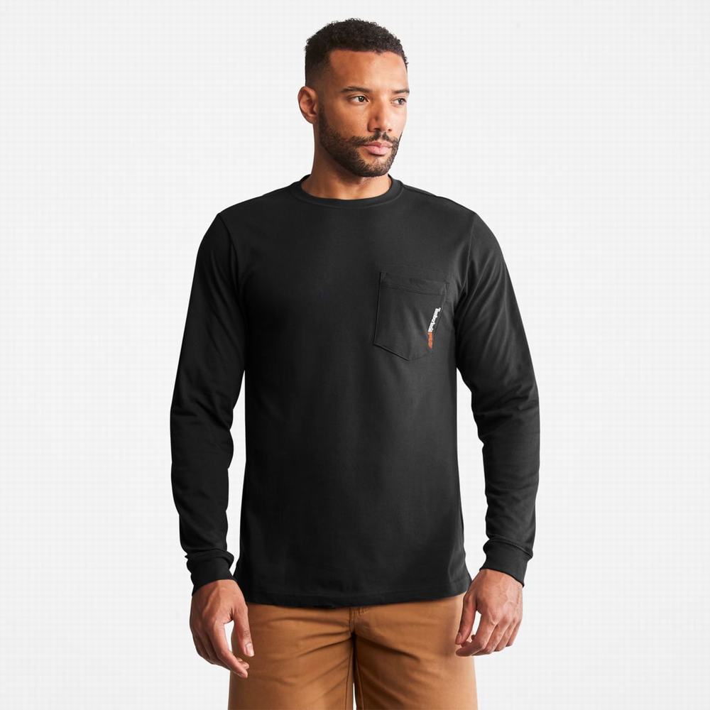 Pánské Tričko Timberland PRO® Base Plate Long-Sleeve T-Shirt Černé | TI89023-832