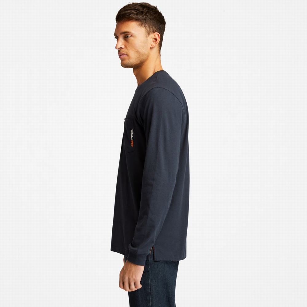 Pánské Tričko Timberland PRO® Base Plate Long-Sleeve T-Shirt Tmavě Blankyt | TI94018-908