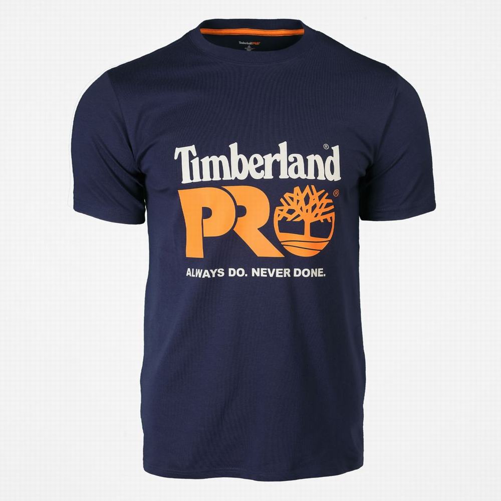 Pánské Tričko Timberland PRO® Bavlněné Core Logo T-Shirt Tmavě Blankyt | TI15730-167