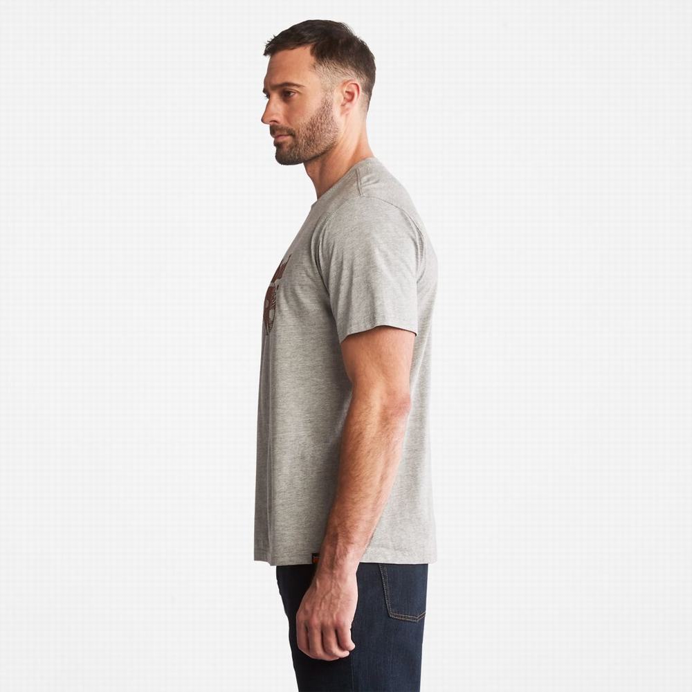 Pánské Tričko Timberland PRO® Textured Graphic Krátké-Sleeve T-Shirt Světle Šedé | TI35026-365