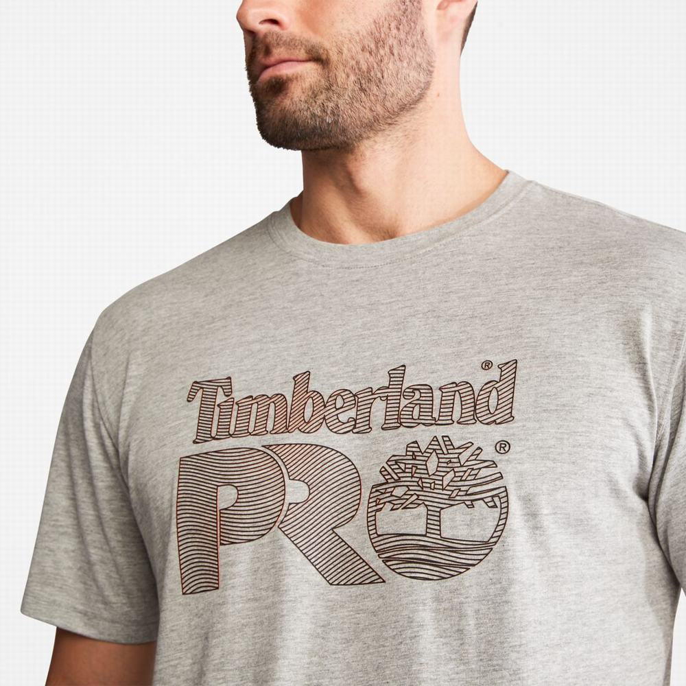 Pánské Tričko Timberland PRO® Textured Graphic Krátké-Sleeve T-Shirt Světle Šedé | TI35026-365
