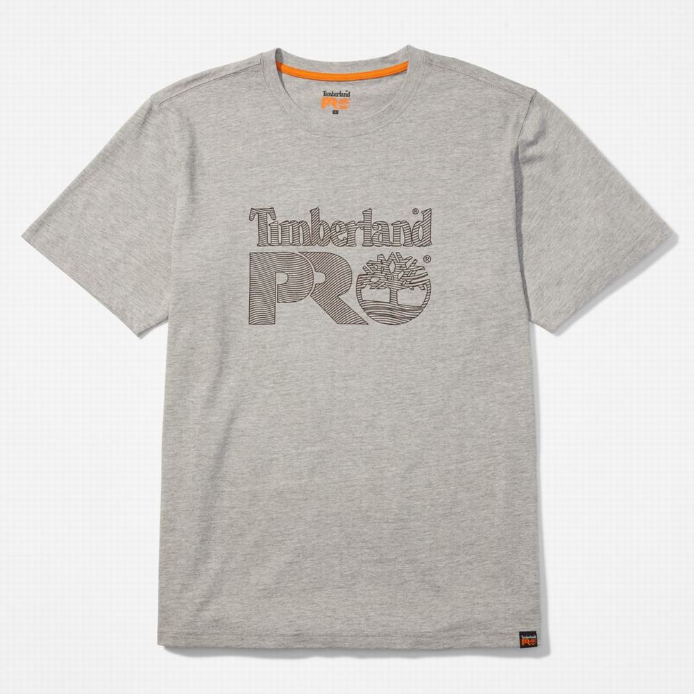 Pánské Tričko Timberland PRO® Textured Graphic Krátké-Sleeve T-Shirt Světle Šedé | TI35026-365