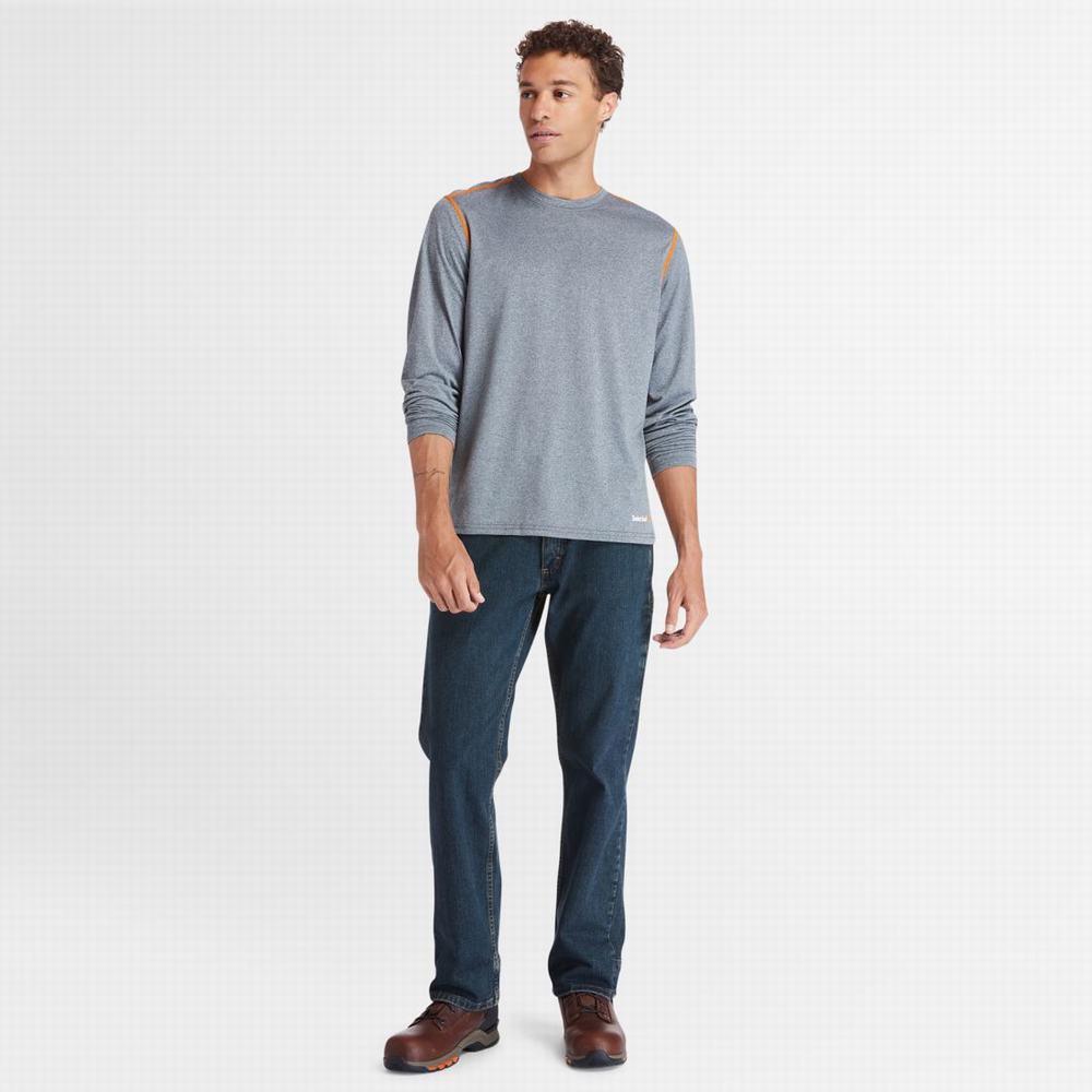 Pánské Tričko Timberland PRO® Wicking Good Sport Long-Sleeve T-Shirt Šedé | TI72184-978
