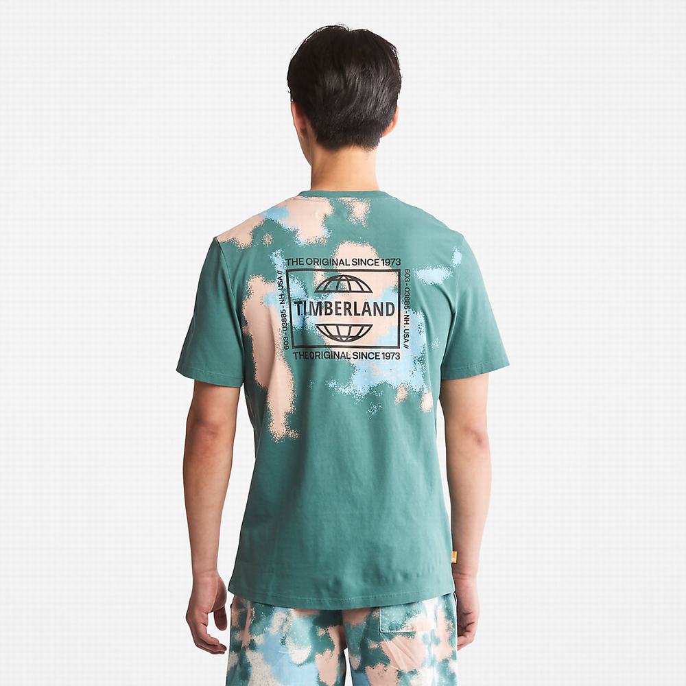 Pánské Tričko Timberland Paint Graphic T-Shirt Tyrkysové | TI19487-280