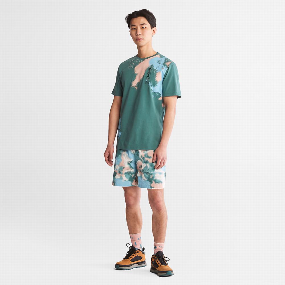 Pánské Tričko Timberland Paint Graphic T-Shirt Tyrkysové | TI19487-280