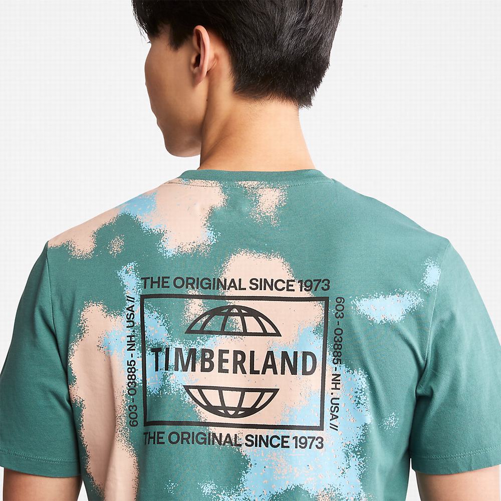 Pánské Tričko Timberland Paint Graphic T-Shirt Tyrkysové | TI19487-280