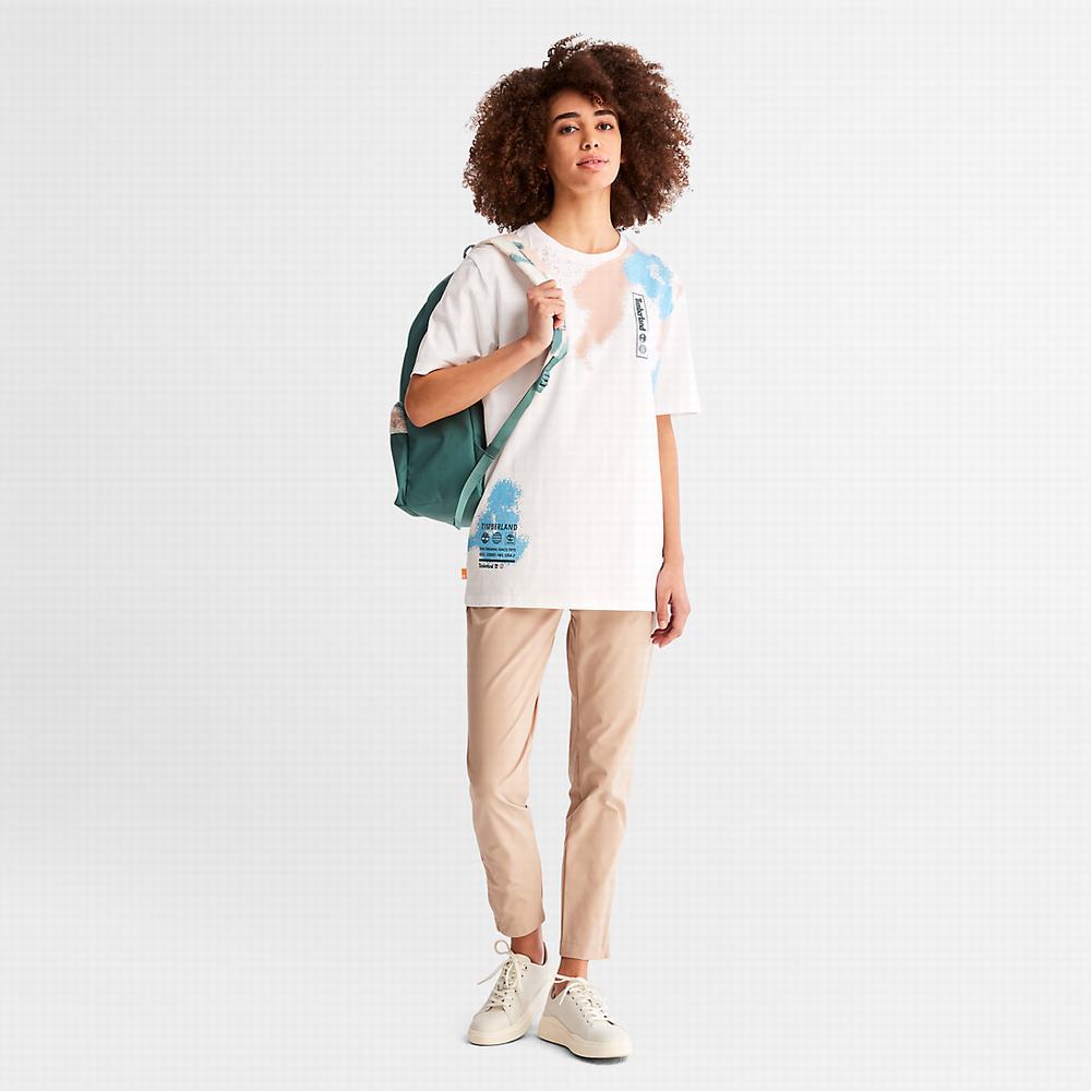 Pánské Tričko Timberland Paint Graphic T-Shirt Bílé | TI87912-612