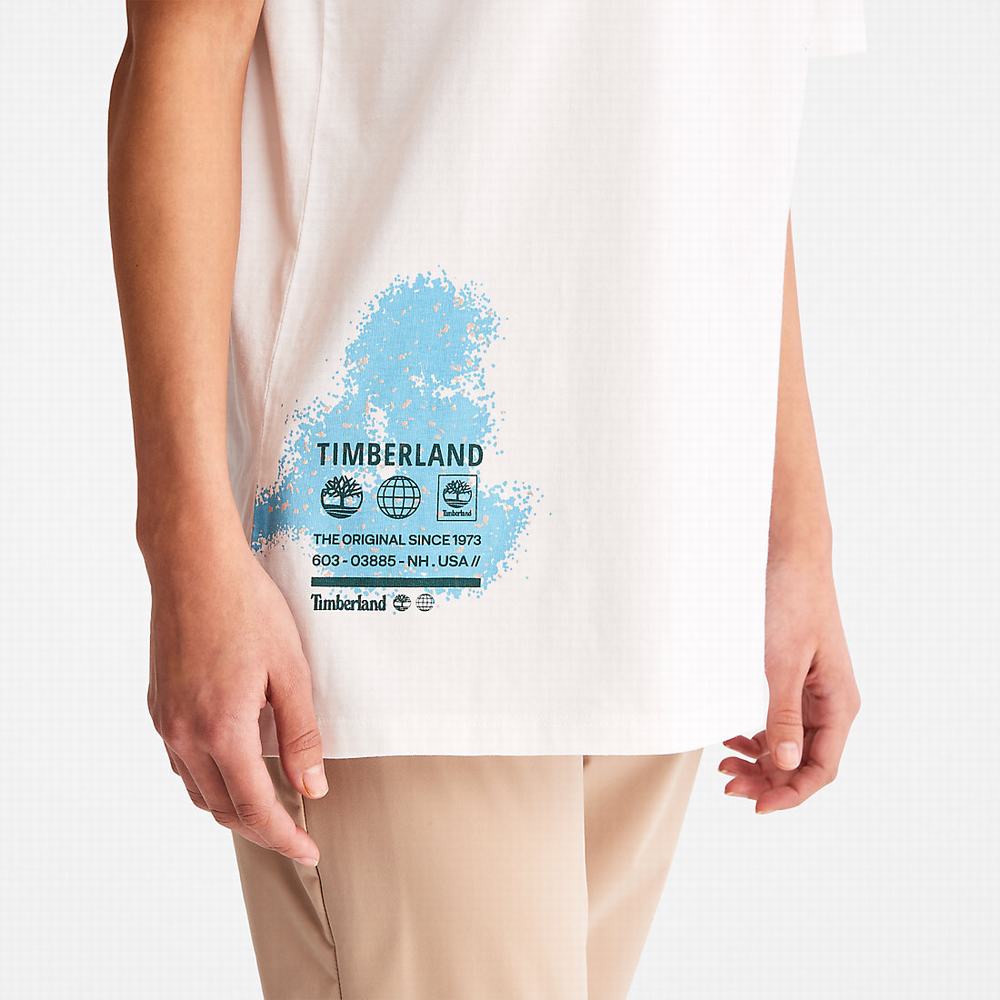 Pánské Tričko Timberland Paint Graphic T-Shirt Bílé | TI87912-612