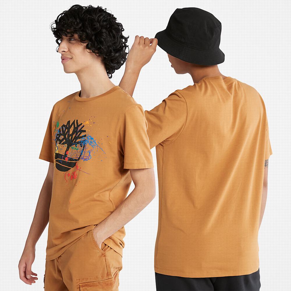 Pánské Tričko Timberland Paint Pride T-Shirt Hnědé | TI02963-849