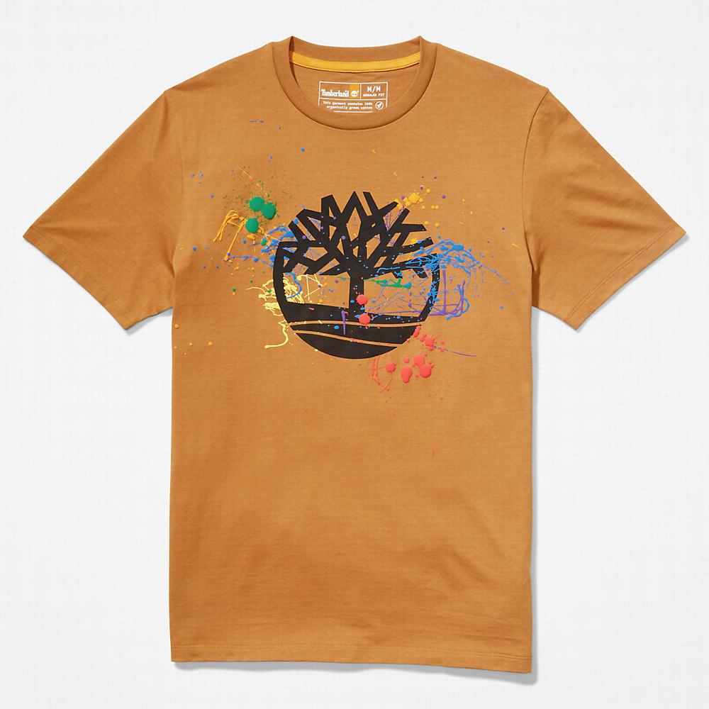 Pánské Tričko Timberland Paint Pride T-Shirt Hnědé | TI02963-849