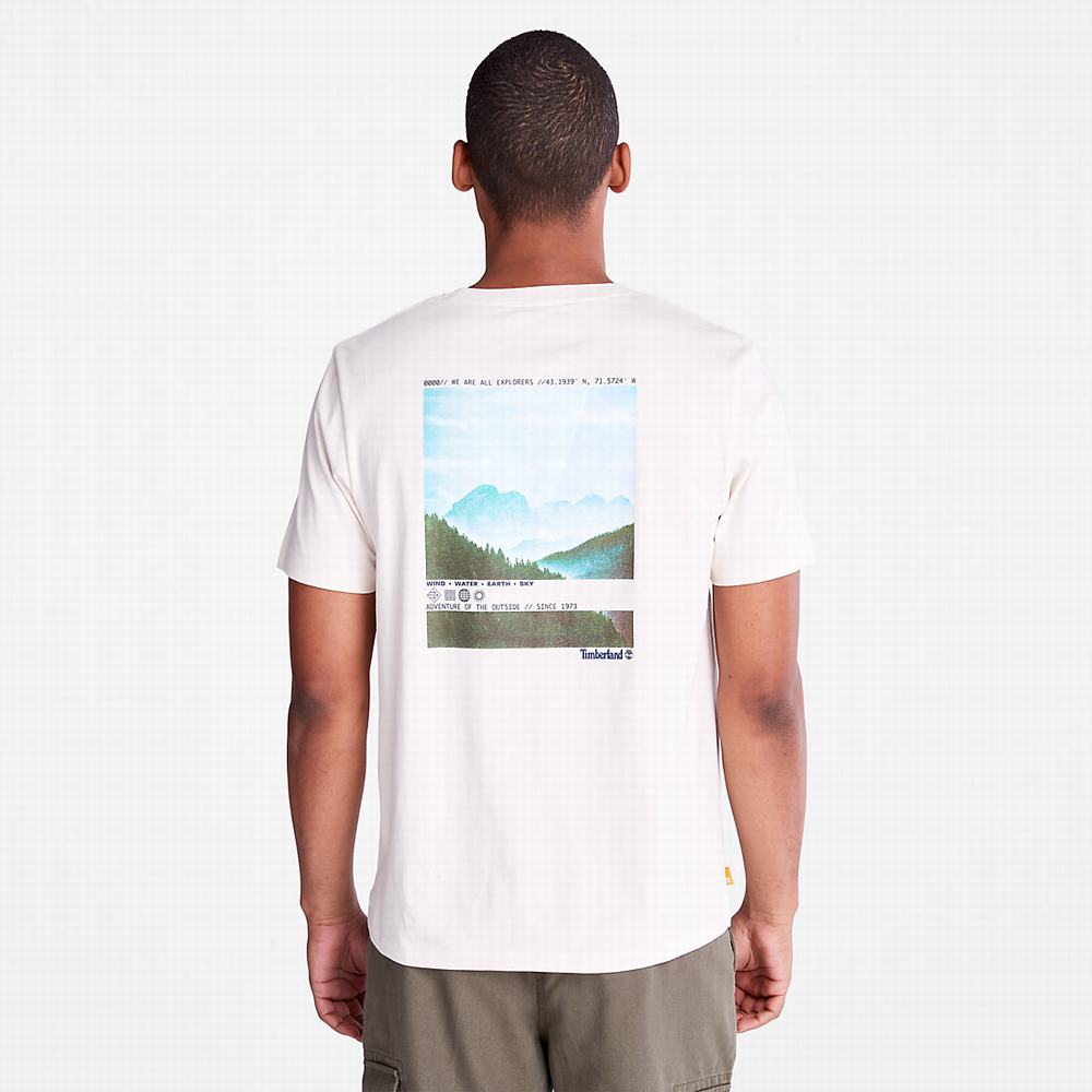 Pánské Tričko Timberland Photographic T-Shirt Bílé | TI49715-258