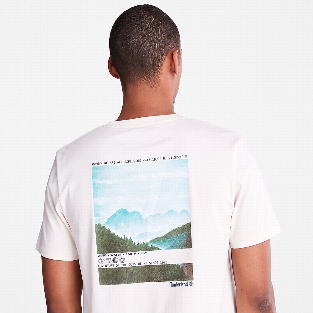 Pánské Tričko Timberland Photographic T-Shirt Bílé | TI49715-258