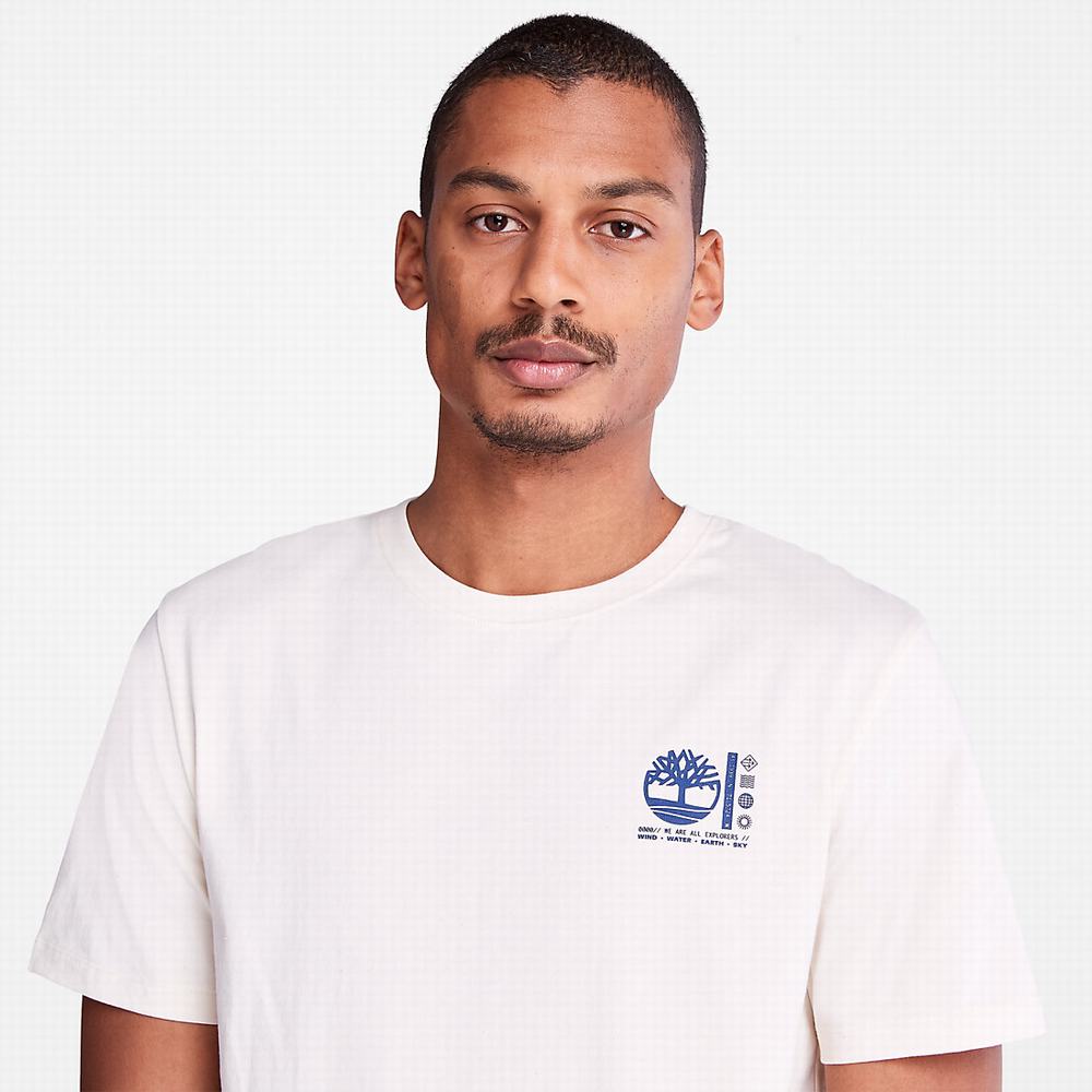 Pánské Tričko Timberland Photographic T-Shirt Bílé | TI49715-258