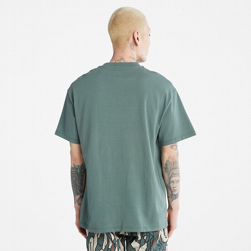 Pánské Tričko Timberland Progressive Utility Pocket T-Shirt Zelene | TI71836-540