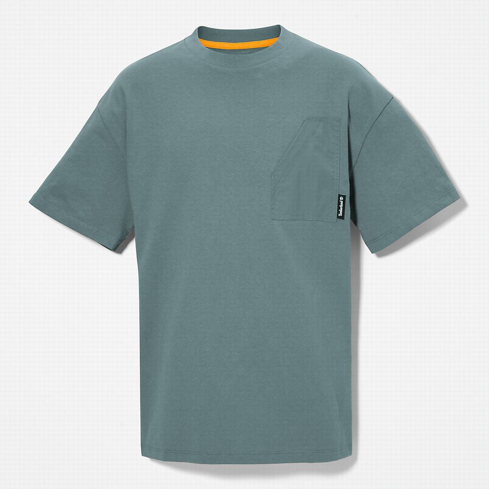 Pánské Tričko Timberland Progressive Utility Pocket T-Shirt Zelene | TI71836-540