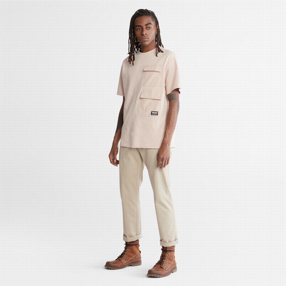 Pánské Tričko Timberland Progressive Utility Multi-Pocket Heavyweight T-Shirt Růžové | TI90847-713