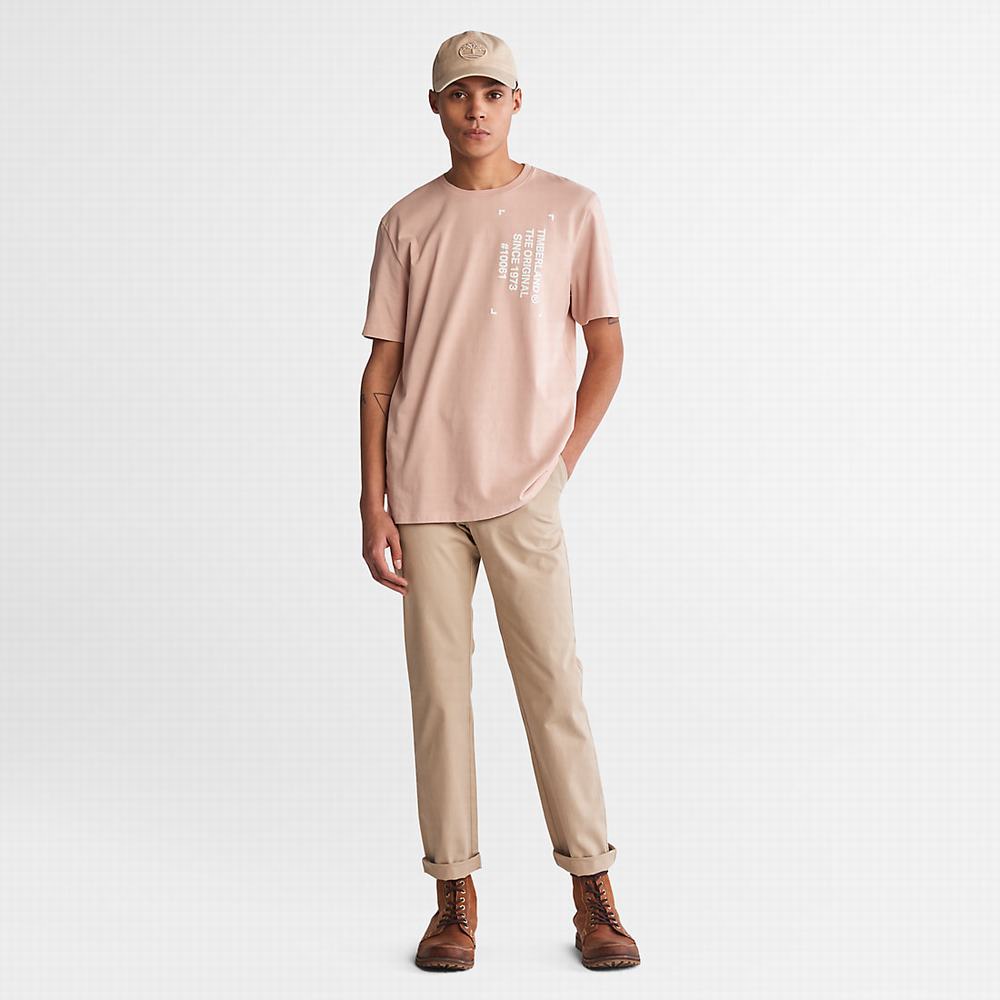 Pánské Tričko Timberland Progressive Utility Graphic T-Shirt Růžové | TI91046-520