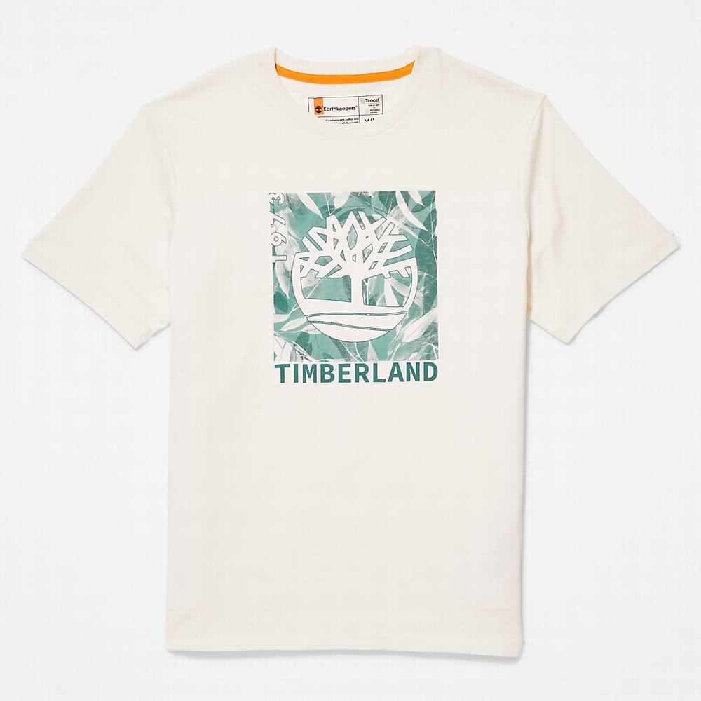 Pánské Tričko Timberland Refibra™ Graphic T-Shirt Bílé | TI27061-607