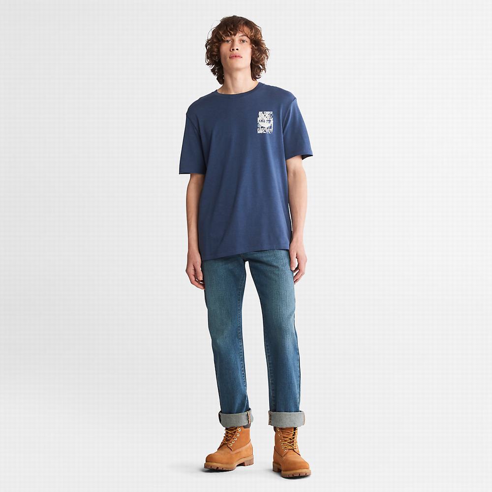 Pánské Tričko Timberland Refibra™ Technologie T-Shirt Blankyt | TI32408-472