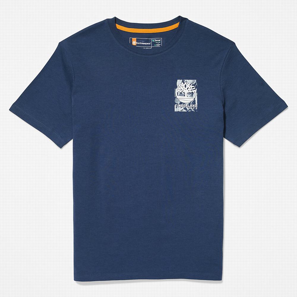 Pánské Tričko Timberland Refibra™ Technologie T-Shirt Blankyt | TI32408-472