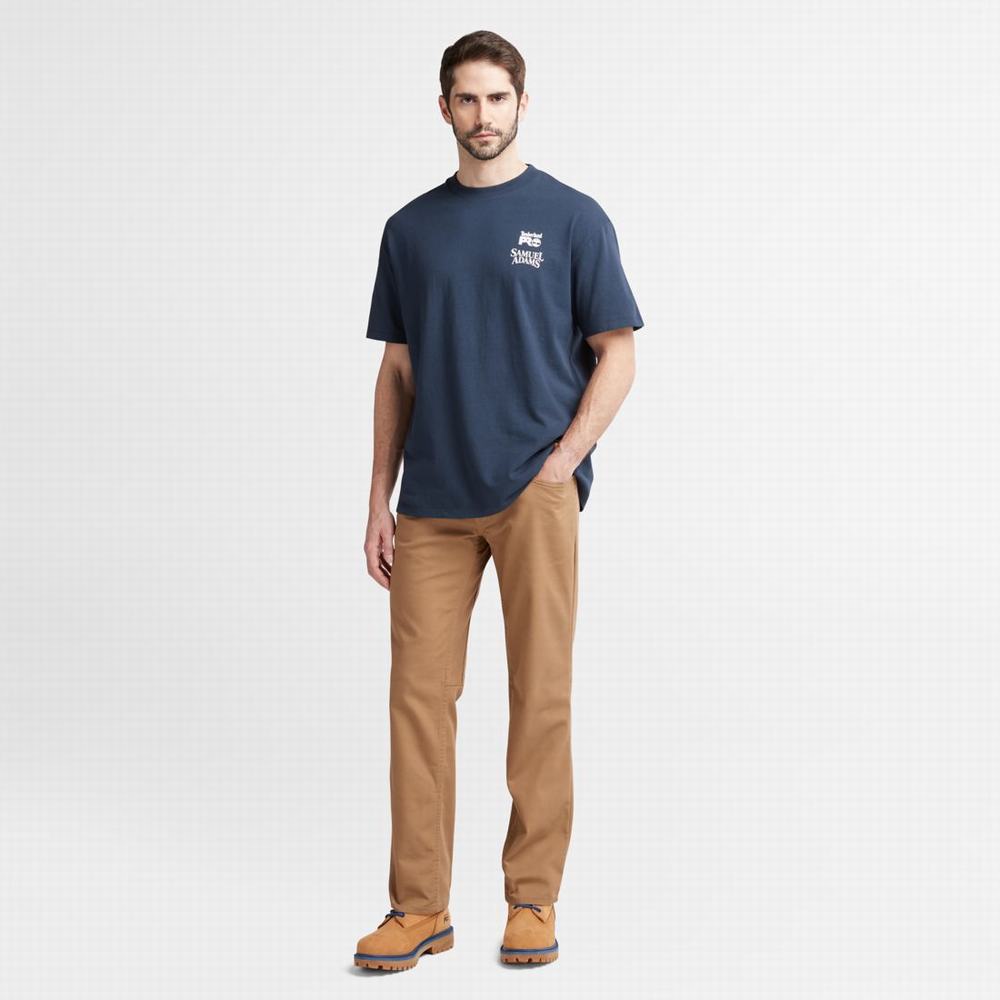Pánské Tričko Timberland Sam Adams x Timberland PRO® Beerproof T-Shirt Tmavě Blankyt | TI53067-597