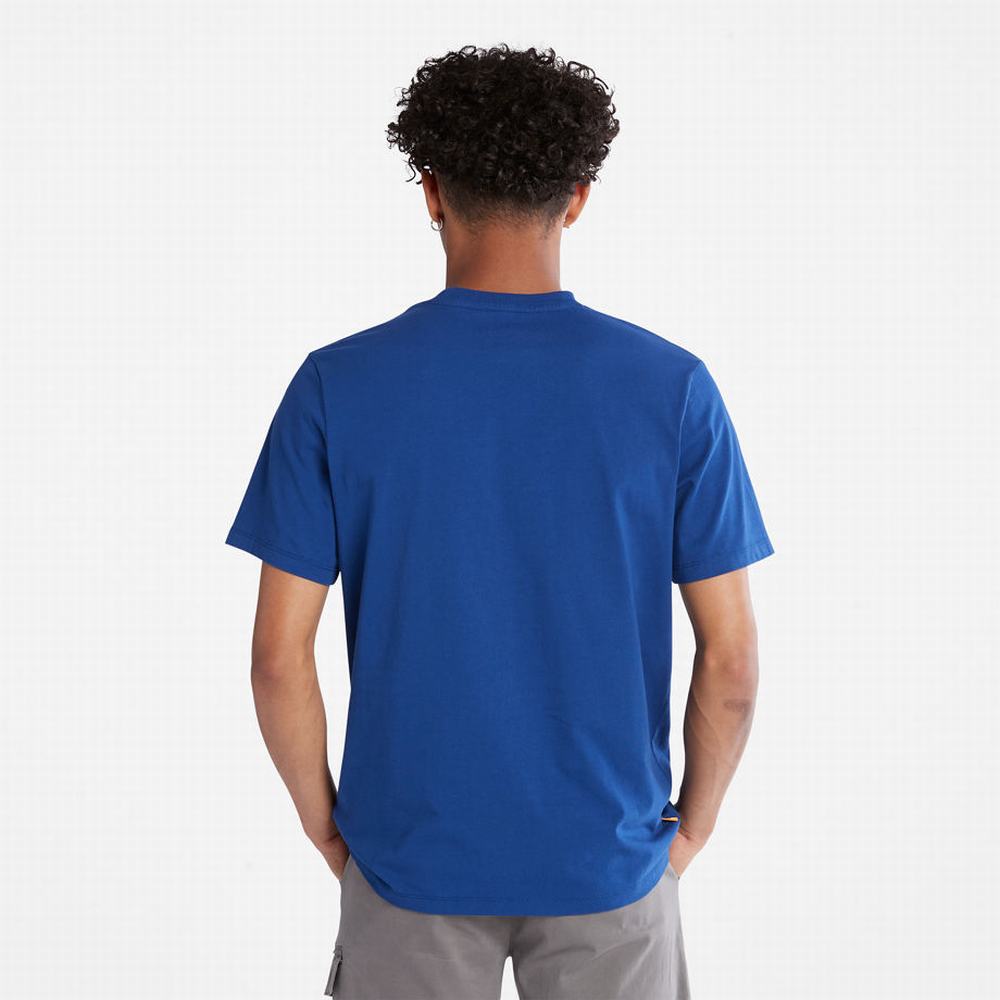 Pánské Tričko Timberland Side-logo T-Shirt Tmavě Blankyt | TI75904-957