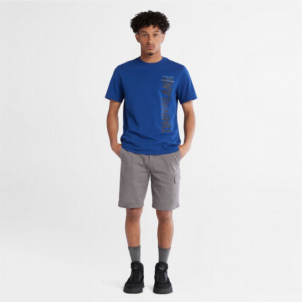 Pánské Tričko Timberland Side-logo T-Shirt Tmavě Blankyt | TI75904-957