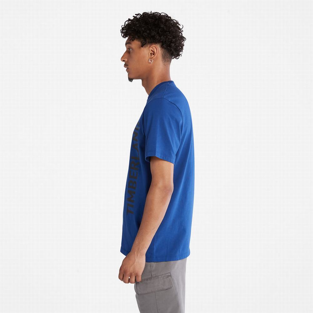 Pánské Tričko Timberland Side-logo T-Shirt Tmavě Blankyt | TI75904-957