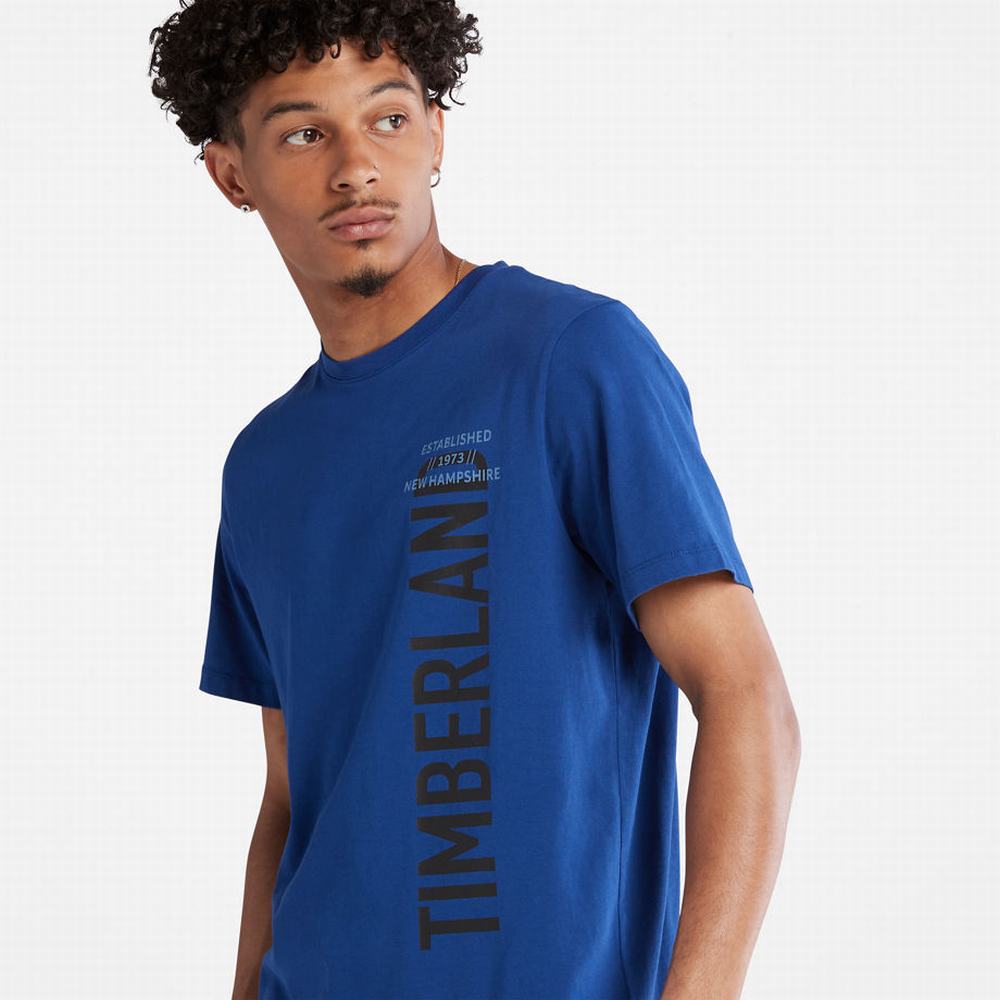 Pánské Tričko Timberland Side-logo T-Shirt Tmavě Blankyt | TI75904-957