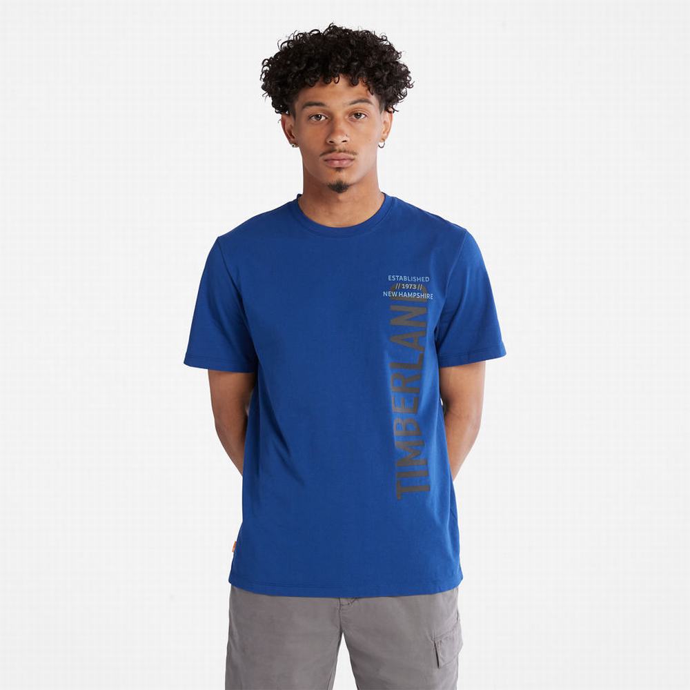 Pánské Tričko Timberland Side-logo T-Shirt Tmavě Blankyt | TI75904-957