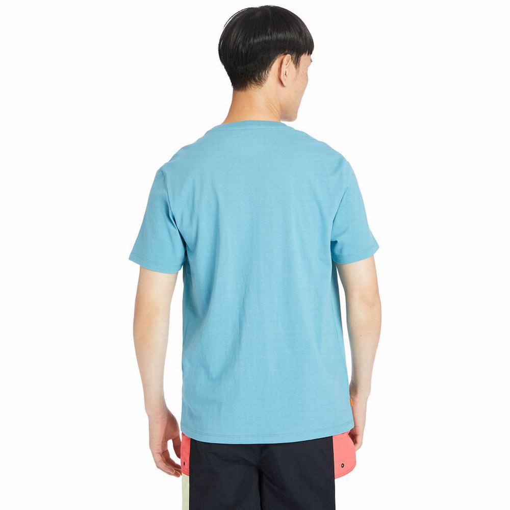 Pánské Tričko Timberland Stack Logo T-Shirt Tyrkysové | TI08149-234