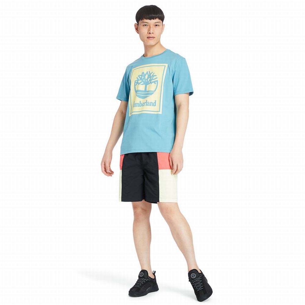Pánské Tričko Timberland Stack Logo T-Shirt Tyrkysové | TI08149-234