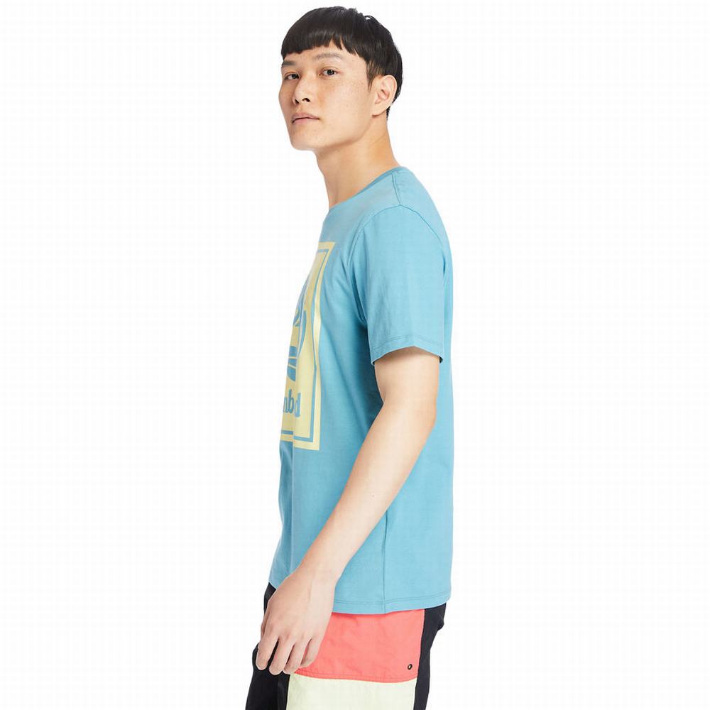 Pánské Tričko Timberland Stack Logo T-Shirt Tyrkysové | TI08149-234