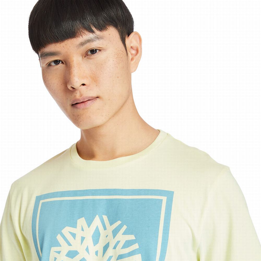 Pánské Tričko Timberland Stack Logo T-Shirt Světle Zelene | TI26540-386