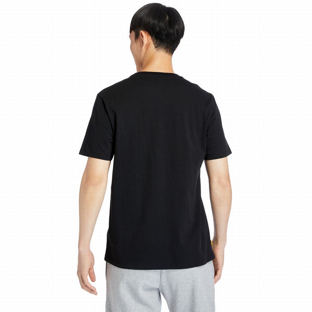 Pánské Tričko Timberland Stack Logo T-Shirt Černé | TI36214-912