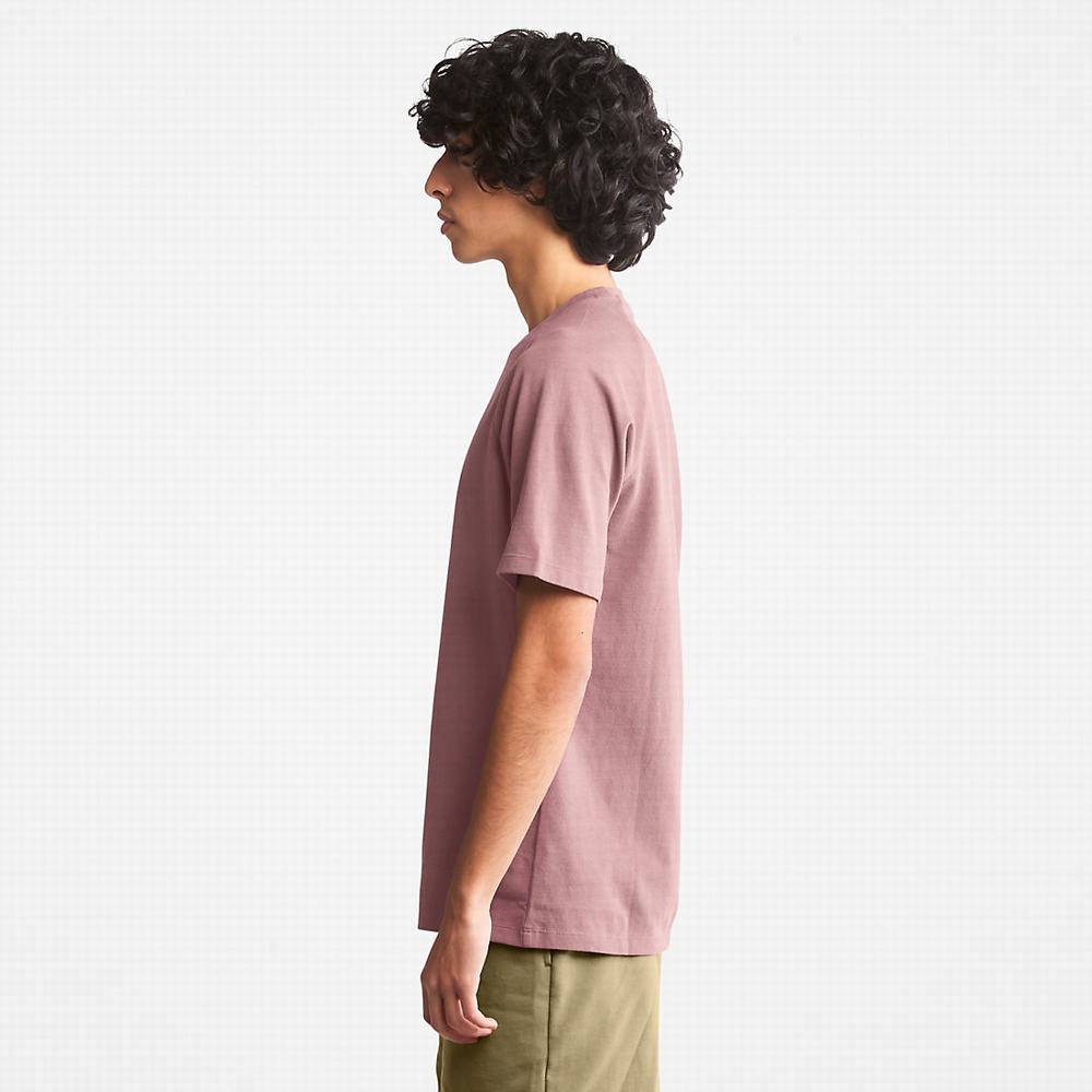 Pánské Tričko Timberland Stacked Logo T-Shirt Růžové | TI28175-932