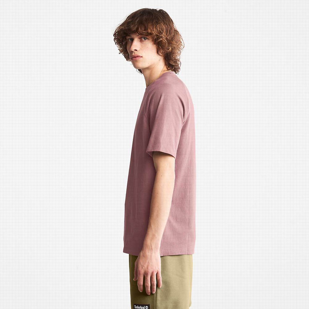 Pánské Tričko Timberland Stacked Logo T-Shirt Růžové | TI28175-932