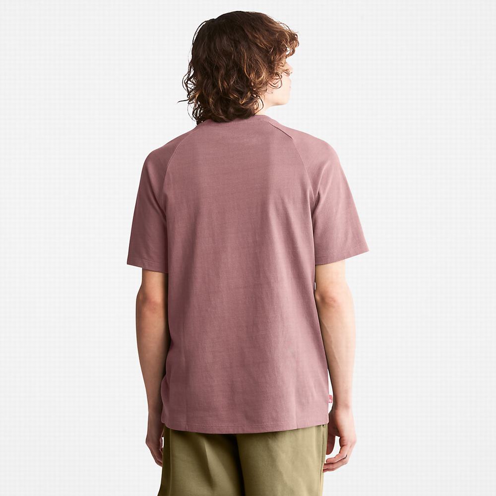 Pánské Tričko Timberland Stacked Logo T-Shirt Růžové | TI28175-932