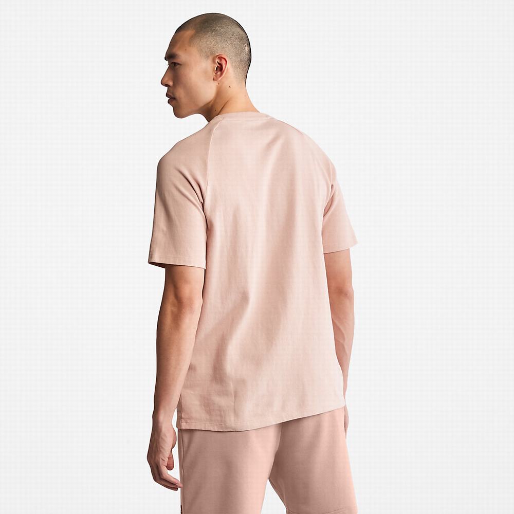 Pánské Tričko Timberland Stacked Logo T-Shirt Růžové | TI91524-619