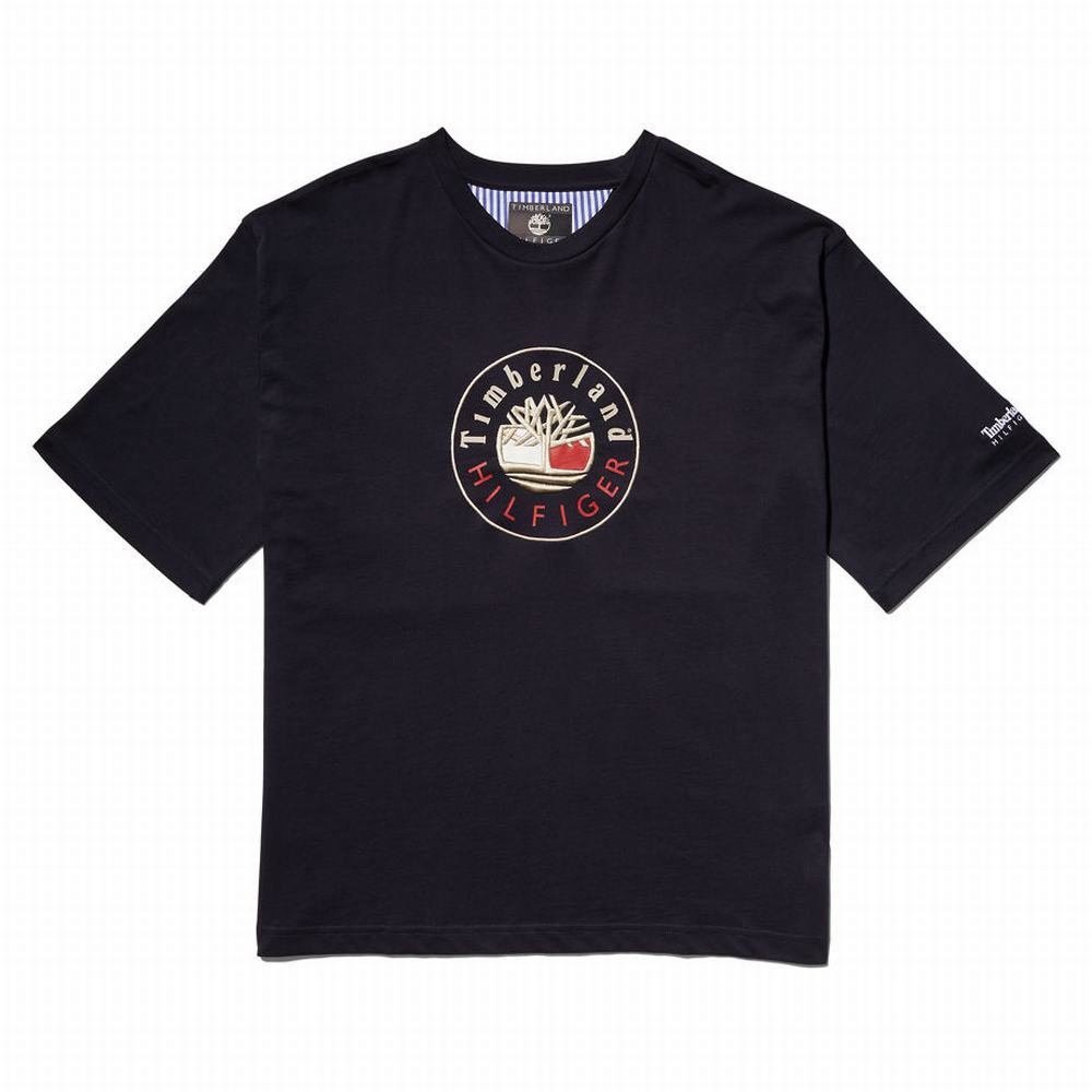 Pánské Tričko Timberland Tommy Hilfiger x Timberland® Re-imagined Logo T-Shirt Černé | TI75098-285