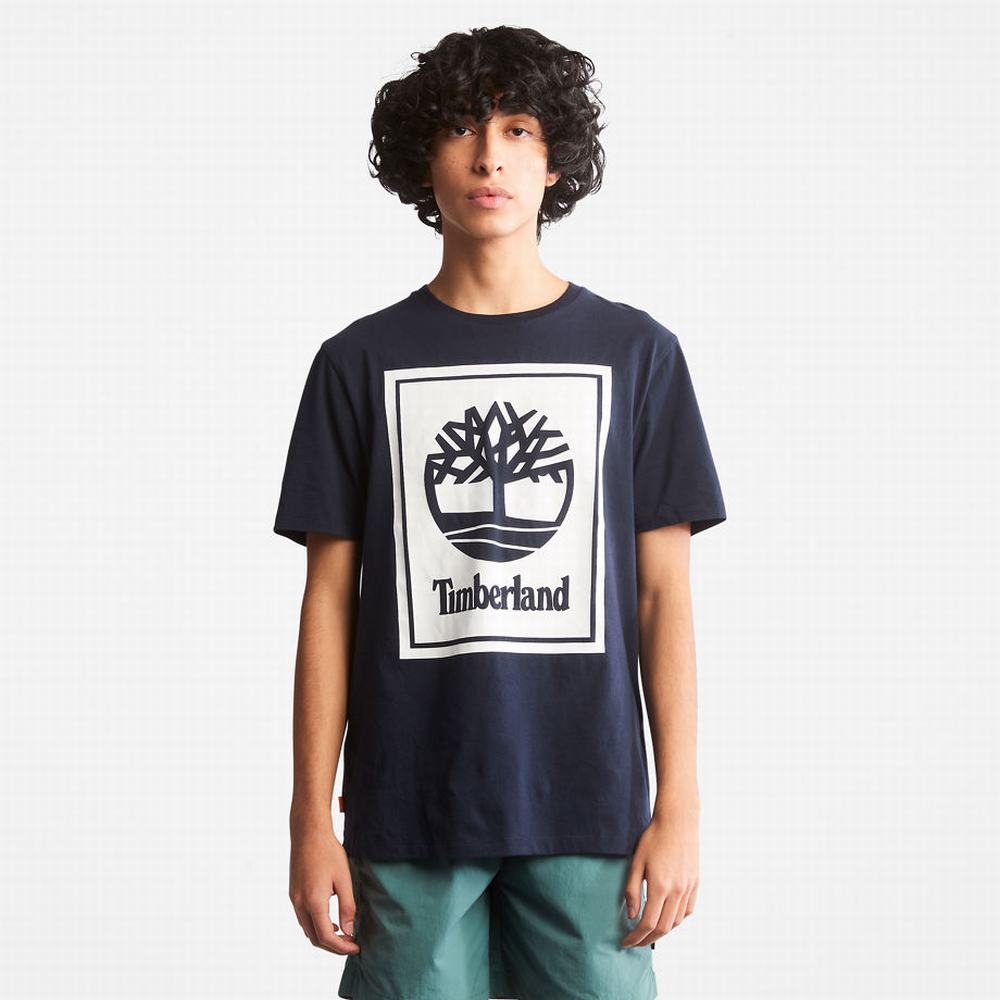 Pánské Tričko Timberland Tree Logo T-Shirt Tmavě Blankyt | TI10758-902