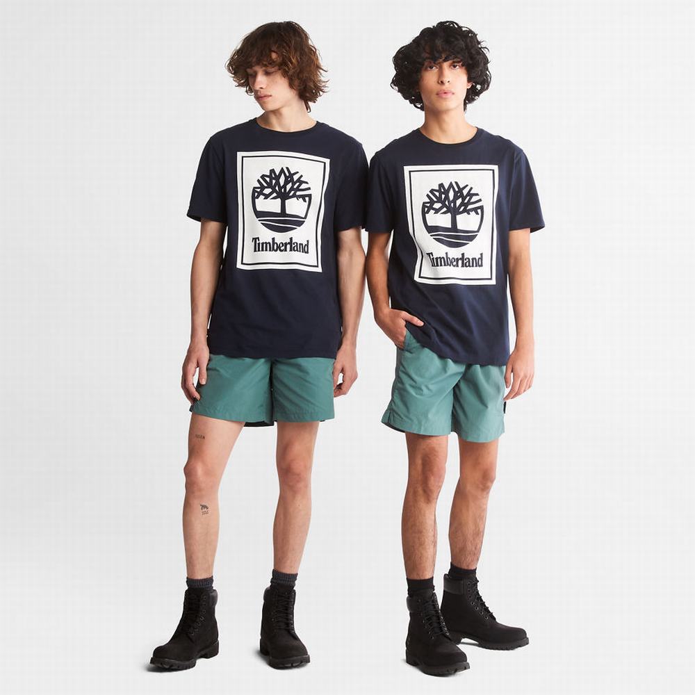 Pánské Tričko Timberland Tree Logo T-Shirt Tmavě Blankyt | TI10758-902