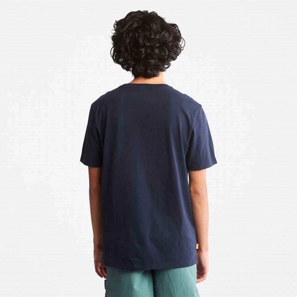 Pánské Tričko Timberland Tree Logo T-Shirt Tmavě Blankyt | TI10758-902
